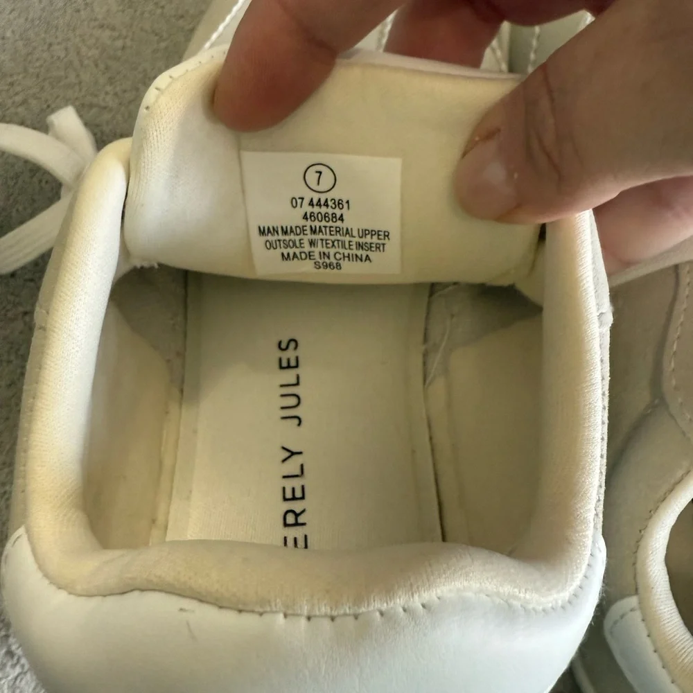 Sincerely‎ Jules White and Tan Sneakers Bailey Womens 7